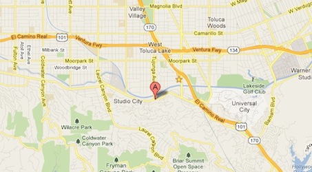 Map to our Studio City location near North Hollywood